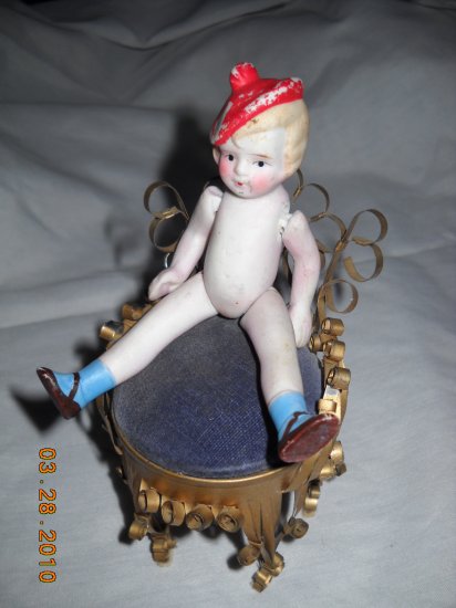 Antique Bisque Doll - 5" tall - Movable Arms & Legs