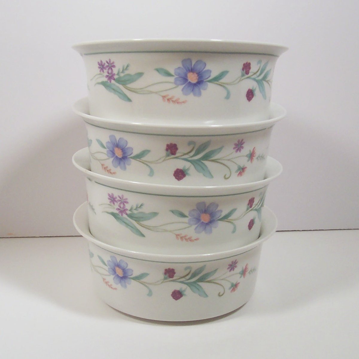 Set of 4 Individual Ramekins Oneida Ava 12 oz Casserole Fruit Dessert