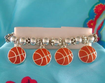 Basketball Sports Theme Stretchy Charm Bracelet - Basketball Moms