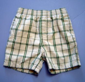 GYMBOREE Khaki and Green Plaid Shorts, Infant Boys 18-24 Months