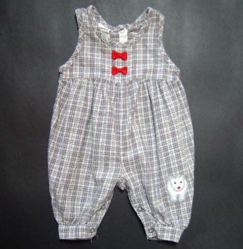 CARTERS Gray and White Plaid Jumper Infant Boys 0-3 Months 3M