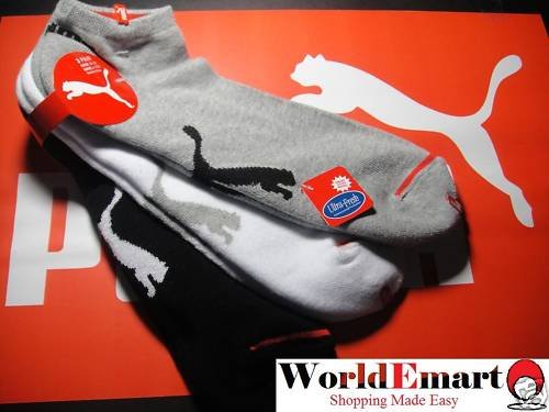 PUMA socks 3 pairs no show mens 10-13 NWT ultra