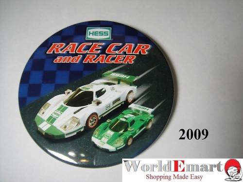 2009 Hess Race Car and Racer PIN BUTTON collectable
