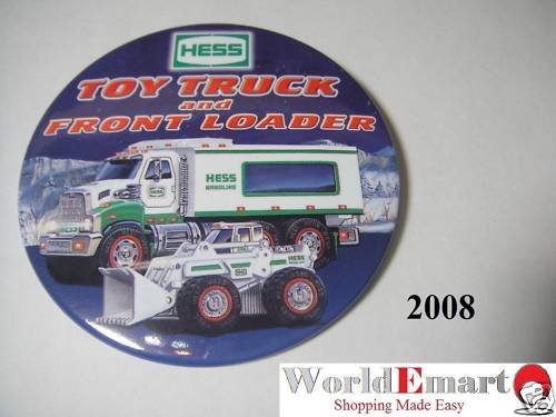 2008 Hess Toy Truck and Front Loader PIN BUTTON collec