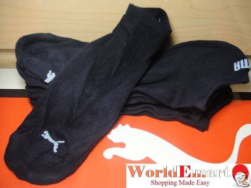 5 Prs Puma socks mens LOW CUT Shoe 7 - 12 Blue Athletic
