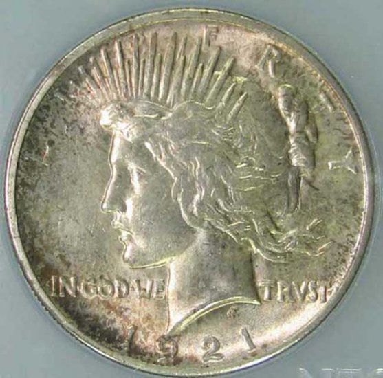 1921 Peace Dollar High Relief NTC MS64