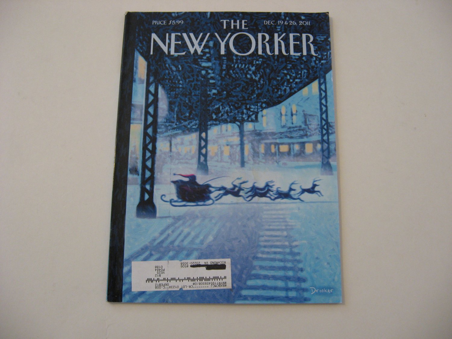 New Yorker Magazine Dec 22 and 29, 2014 George Booth Cover Art No Label New Yorker Magazine Dec 22 and 29, 2014 George Booth Cover Art No Label
