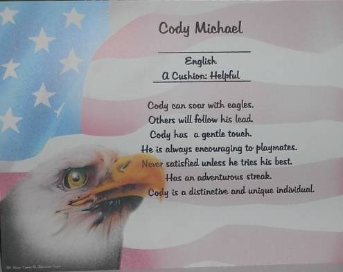 Name Poem Personalized American Eagle Background paper Free Shipping