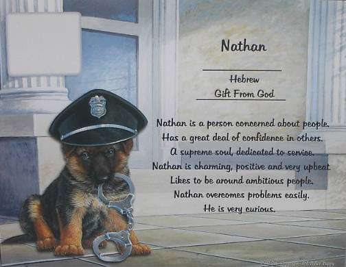 Name Poem Personalized Police Puppy Background paper Free Shipping