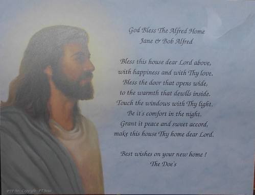 Bless This House Poem Personalized Jesus Background Paper Free Shipping