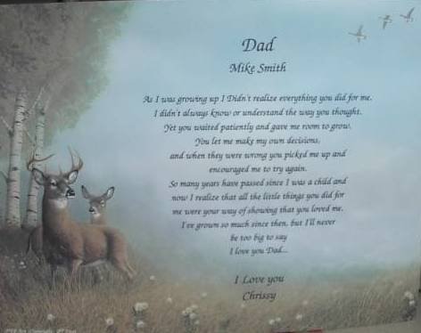Dad Poem Personalized On Deer Background paper Free Shipping