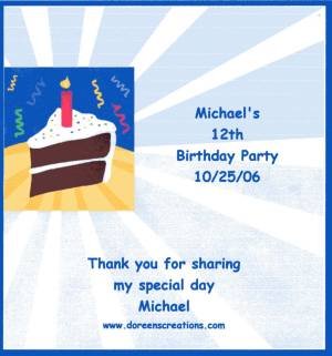Birthday Cake Personalized Hershey 1.55 oz Wrappers Free Shipping