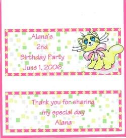 Silly Cat Personalized Birthdat Hershey 1.55 oz Candy Wrappers Free Shipping