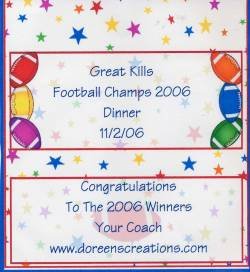 Football Personalized Birthday Hershey 1.55 oz Candy Wrapper Free Shipping