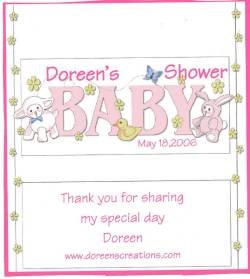 Baby Shower Personalized Hersey 1.55 oz Candy Wrappers Free Shipping