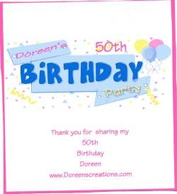 50Th Birthday Personalized Hershey Candy Wrapper Free Shipping