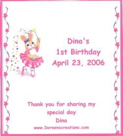 Cute Mouse Personalized Hershey 1.55 oz Candy Wrapper Free Shipping