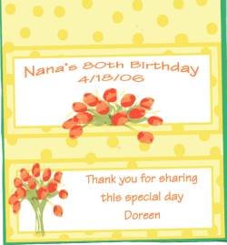 Tulip Personalized Birthday Hershey 1.55 oz Candy Wrapper Free Shipping
