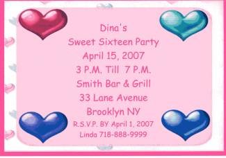 Sweet Sixteen Personalized Invitations Free Shipping