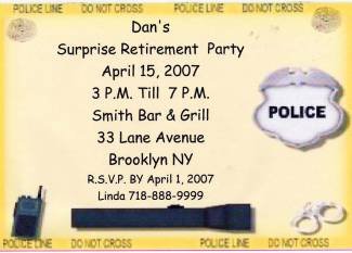 Police Retirement Invitation Personalized Free Shipping