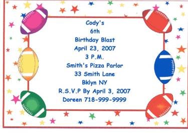 Football Party Invitations Personalized Free Shipping