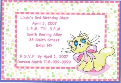 Silly Cat Party Invitations Personalized Free Shipping