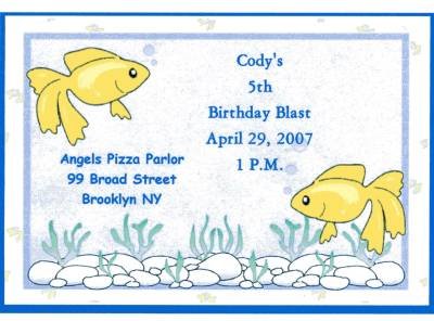 Gold Fish Invitation Personalized Free Shipping