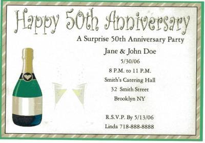 Anniversay Party Invitation Personalized