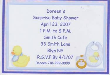 Duck Baby Shower Invitation Personalized Free Shipping