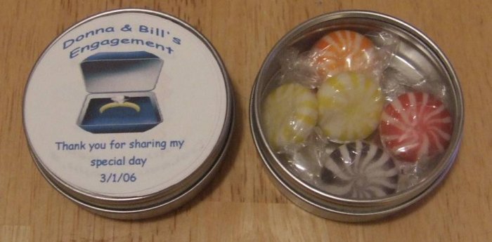 Personalized Engagement Label & Tin Free Shipping
