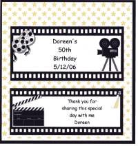 HOLLYWOOD BIRTHDAY PERSONALIZED 1.55 OZ WRAPPER FREE SHIPPING