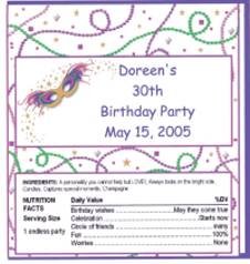 MADRI GRAS PERSONALIZED HERSHEY 1.55 OZ WRAPPER FREE SHIPPING