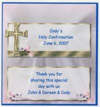 CHRISTENING PERSONALIZED HERSHEY 1.55 OZ WRAPPER FREE SHIPPING