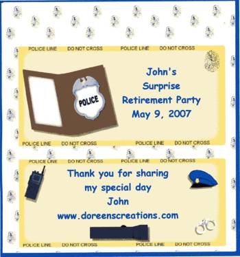 POIICE PERSONALIZED HERSHEY 1.55 OZ WRAPPER FREE SHIPPING