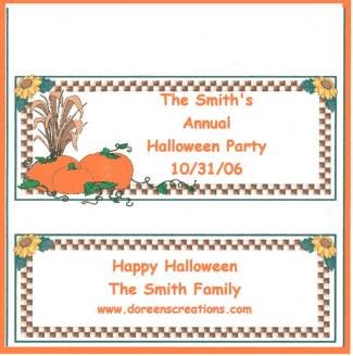 HALLOWEEN PERSONALIZED HERSHEY 1.55 OZ WRAPPER FREE SHIPPING