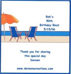 Birthday Beach Chairs Hershey 1.55 oz Personalized Free Shipping