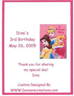 Princess Crayon Label Personalized Free Ship