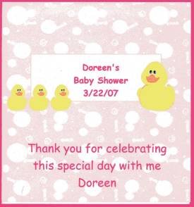Ducks Girl Baby Shower Hershey 1.55 0z Free Shipping