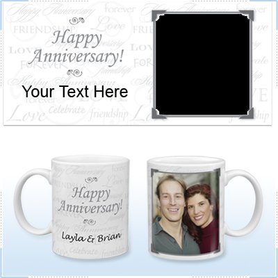 11oz White Ceramic Mug - Anniversary