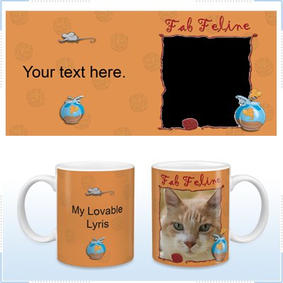 11oz White Ceramic Mug - Fab Feline