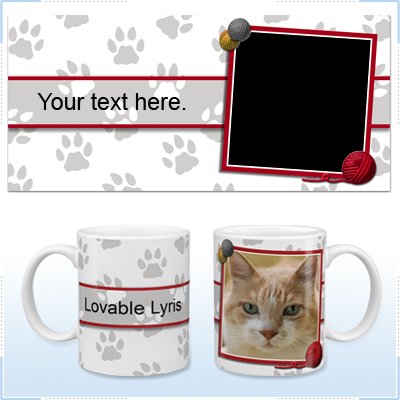 11oz White Ceramic Mug - Paw Prints Cat