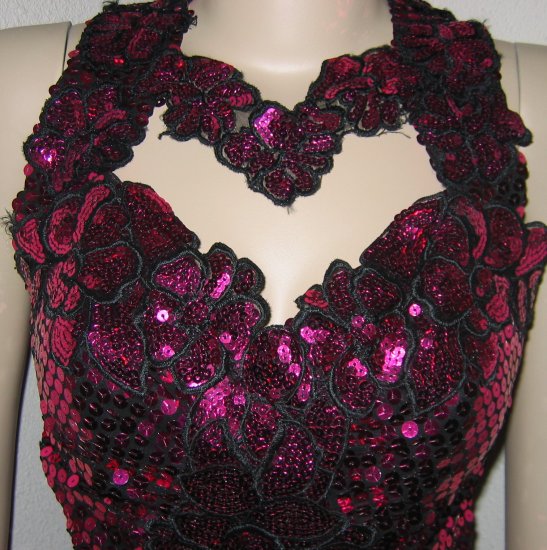 Fuschia Liquid Sequins Gown by Alyce - Great for Stage