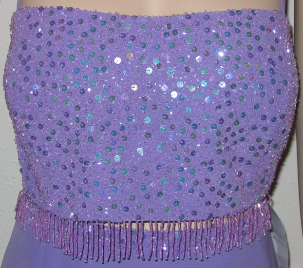 Cassandra Stone Lilac Two Piece Sequined Gown