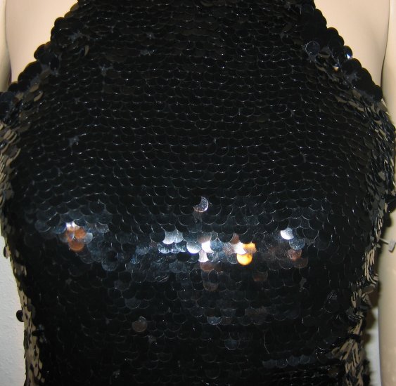 Cassandra Stone Black Sequined Shoop Gown