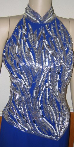 Bella Diosa Royal Blue with Silver Sequins Gown