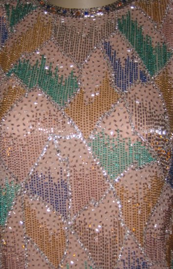 Victoria Regal Ltd. Beaded/Stoned Peach Cocktail Dress