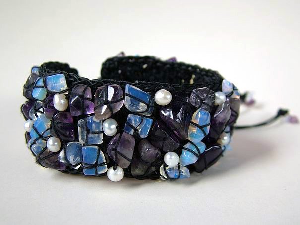 Amethyst and Moonstone Cuff