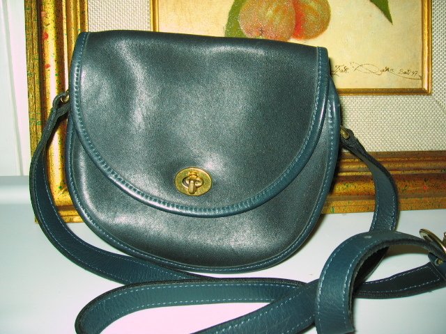 3. AUTHENTIC COACH BLUE ROUND WOMEN'S PURSE HANDBAG BAG LEATHER GENUINE BLACK