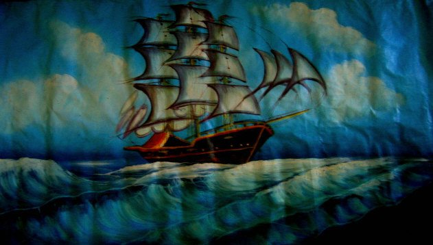 SAILBOAT OCEAN TIDE LANDSCAPE PAINTING poster art