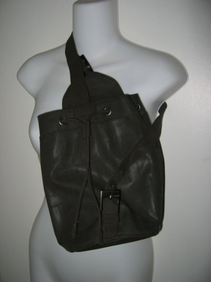DKNY gray brown donna karan new york MICROFIBER BAG SCHOOL WOMEN'S BAG BACKPACK HANDBAG PURSE